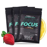 Daily Focus Nootropic Brain and Memory Booster Powder Supplement; Increased Energy, Clarity, Focus and Stamina; Heightened Mental Performance and Smart Brain Function- 30 Servings