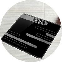 USB Recharge Household Mini Electronic Scale LCD Display Body Weighing Measuring Digital Weight Scale Bathroom Scales,Line Black