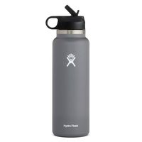 Hydro Flask Wide Mouth 2.0 Water Bottle, Straw Lid - 40 oz, Stone