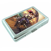 Sexy Pirate Pin Up Girl Silver Cigarette Case S2 Smoking Metal Wallet Id Holder 4" X 2.75"