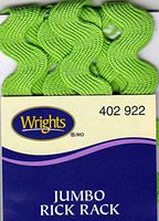 WRIGHTS LEAF GREEN (922) JUMBO RICK RACK - 2 1/2 YARDS (5/8" WIDE) TRIM