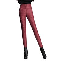 Tsmile Women Winter Warm Snow Pants Plus Size Velvet Thicken Pockets Ultra Stretch High Waisted Hiking Jeggings Wine