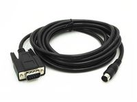 XJS Mini Din Male Connector PLC Programming Adapter Cable 3 Meters 10Ft Length (RS232 DB9 to 8P)