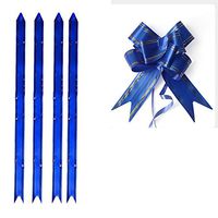 EORTA 100 Pieces Gift Pull Bows Present/Flower/Basket Wrapping Decoration Glittering Bowknot with Ribbons Strings for Crafts Christmas Valentine's Day Festival Wedding Birthday Party, Blue
