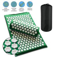 ZHLXZ Massager Cushions Lotus Acupressure Mats Pillow Yoga Mats Relieve Back Pain Spike Mat Head Neck Foot Anti-Stress Needle Massager,Green