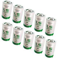 10x SAFT LS33600_TAB D 3.6V 1700mAh Lithium Battery for Patient Monitoring, Respirators/Oxygen Concentrators, RFID Tracking, Asset Tracking, Theft Prevention, Locator Beacons, AMR Add-ons