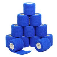 YuMai Self- Adhesive Bandage Self-Adherent Cohesive Bandage Sport Vet Tape FDA Approved, 2" x 5 Yards Pack of 12 (Blue)
