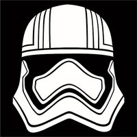 STAR WARS MOVIE CAPTAIN PLASMA HELMET LOGO VINYL STICKERS SYMBOL 5.5" DECORATIVE DIE CUT DECAL FOR CARS TABLETS LAPTOPS SKATEBOARD - WHITE