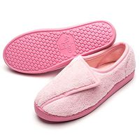 Git-up Women Diabetic Slippers Adjustable Comfortable House Shoes, 7 Pink