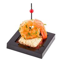 Square Black Plastic Mini Cubic Plate - 2 1/2" x 2 1/2" - 20 count box - Restaurantware