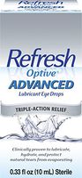 Refresh Optive Advanced Lubricant Eye Drops, 0.33 Fl Oz (1 Count) (10mL) Sterile