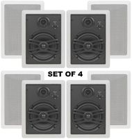 Yamaha Natural Sound Custom Easy-to-install In-Wall Flush Mount 3-Way 150 watts Speaker (Set of 4) with a 1" Swivel Titanium Dome Tweeter, 1-5/8" Swivel Aluminum Dome Midrange Driver & 6.5" Kevlar Cone Woofer for A Regular Size Room or 2 Small Rooms