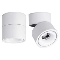 LED Indoor Ceiling Spotlight 360°Adjustable -Surface Mounted COB Lighting-10W LED Warm White Light 3000K/Cool White 6000K Ceiling Downlight -Aluminum Wall Lamp/Wall Swivel Lamp(White,3000K Warm White)
