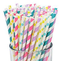 Just Artifacts Premium Biodegradable 100pc Sprinkle/Donut Party Themed Paper Straws