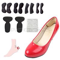 Anti-Slip & Anti-Rub 4 Pairs High Heel Cushions Pads Heel Shoe Grips Liners, Self-Adhesive Ball of Foot Insoles Back Heel Inserts Stickers Metatarsal Pads Prevent Blisters (6 Pairs, Black)