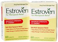 Estroven Maximum Strength + Energy - One Per Day Formula - 2 Boxes, 60 Caplets Each