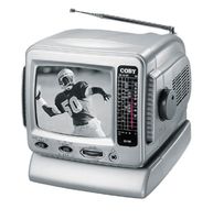 Coby CX-TV1 5" Black-and-White TV with AM/FM Tuner