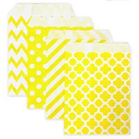KEYYOOMY 200 Pcs Candy Buffet Bags Small Paper Treat Bags (Yellow, 5 inch X 7 inch)