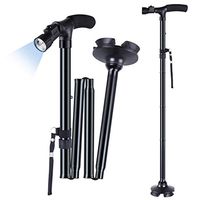 Dliso1 Folding Cane with LED Light- Foldable Walking Cane for Men, Women, Adjustable Walking Stick with Carrying Bag for Fathers Mothers Gifts