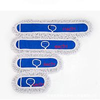 Washable Cotton Dust Mop Refill Pad Thick Tufted Replacement Head For Home & Commercial Use, Fits 15" 24" 35" 43" Inch Frame Cleans Hardwood Laminate Concrete or Other Floor Systems HTB01 (Blue, 43")