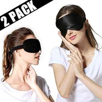 Sleep Mask 2 Pack, Mengfly Natural Silk Sleep Mask and Blackout 3D Contoured Eye Mask with Adjustable Straps for Women, Men, Travel, Nap, Shift Work
