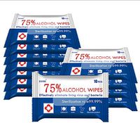 100 Pcs Sanitizing Wipes Disinfection Alcohol Wipe Wet Disposable, 75% Alcohol Pads for Cleaning Hands, Nail, Computer, Mobile Phone, Jewelry(10Packs,100Wipes)