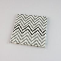 Youmewell Disposable Silver Gray Chevron Parper Napkins Grey Paper Party Napkins 100 Count