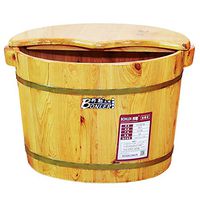 Foot Bath Barrel, Wooden Foot Basin Health Massage Durable Heightening Foot Tub Nature Hydro Massage Foot Massage Spa Sauna Bath (Size : 260mm Handle with lid)