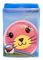 Reusable Flexible Cold Pack for Pain and Injury with Soft Plush Back - Kids Animals (Seal Pink)