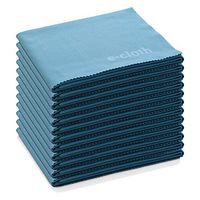 E-Cloth Glass & Polishing Microfiber Cleaning Cloth, Alaskan Blue, 12 Count