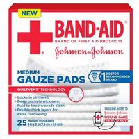 Band-Aid First Aid Gauze Pads, Medium (3 Inch x 3 Inch) 25 ea by Band-Aid