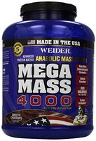 Weider MEGA MASS, Clean Anabolic Mass Gainer Formula, Smooth Chocolate, 5.95lbs