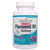 Natures Aid Flaxseed Oil - 1000Mg Cold Pressed (Omega 3, 6 + 9) 90 Caps