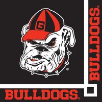 Club Pack of 240 NCAA Georgia Bulldogs 2-Ply Tailgating Party Beverage Napkins