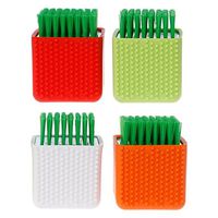 Zobeen 1Pc Silicone Collar Clothes Brush Washing Mini Handheld Laundry Board Washboard