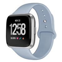 Kmasic Sport Band Compatible with Fitbit Versa/Fitbit Versa 2/Fitbit Versa Lite Edition, Soft Silicone Strap Replacement Wristband Versa Smart Fitness Watch, Large, Light Blue