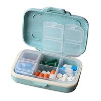bjduck99 3/6 Slots Moisture-proof Pill Box Medicine Storage Case Travel Drug Organizer - Blue 6 Compartments