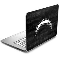 Skinit Decal Laptop Skin for Chromebook 14-x010nr - Officially Licensed NFL Los Angeles Chargers Black & White Design