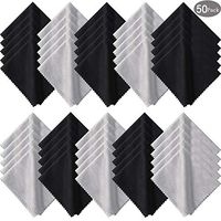 50 Pieces Microfiber Cleaning Cloths 7 x 6 Inch Screen Cleaning Cloths for Smart Phones Laptops Tablets Lens LCD Monitor TV Camera Eyeglasses Optical Cleaning Cloths (Black and Gray)