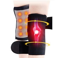 1 Pair Self -Heating Knee pad Tourmaline Magnetic Adjustable Knee Leggings Therapy Brace Support Massages,Black,1pair