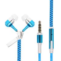 Alisena 3.5mm Luminous Zipper Wired with Microphone in- Ear Earphones Earbuds-6 Colors