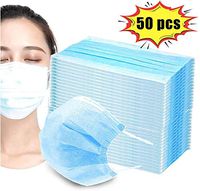 Honzentech 50 Pcs Disposable Face Ma SKS,3Ply Breathable and Comfortable Ma SKS with Earloop Anti Dust Breathable Disposable Earloop Mouth Face Shield Protection and Personal Health