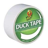 Duck Brand 1265015 Color Duct Tape, White, 1.88 Inches x 20 Yards, Single Roll