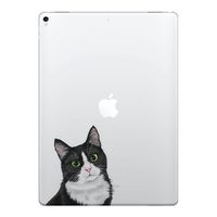 FINCIBO 5 x 5 inch Cute Black White Tuxedo Cat Removable Vinyl Decal Stickers for iPad MacBook Laptop (Or Any Flat Surface)