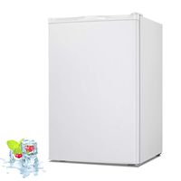Kismile 3.2 Cu.ft Upright Freezer with Compact Reversible Single Door,Removable Shelves Free Standing Mini Freezer with Adjustable Thermostat for Home/Kitchen/Office (White, 3.2 cu.ft)