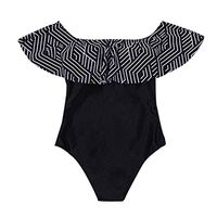 Bokeley One Piece Swimsuit Push up Bikini Monokini Beachwear Lotus Leaf Ruffle Bathing Suit (M)