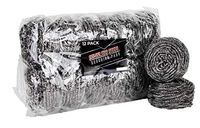 brheez Stainless Steel Scouring Pads - Heavy Duty Industrial & Commercial Individually Wrapped Scrubbing Sponges (Pack of 12) (Extra Large - 80 gr)