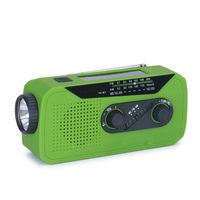 Lanshanchu Hand Crank Dynamo LED Emergency AM FM NOAA Sola Weather Radio LED Flashlight with USB Cellphone Charger (Green)
