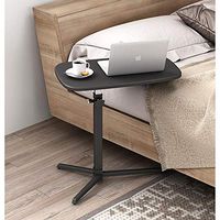 NESSTIC Overbed Table with Wheels Adjustable Bed Table Over Bedside Home Desk Movable Sofa Side Table Computer Desk for Eating Bedridden Elderly, Senior Patient Aid, Office, Hospital Medical (Black)