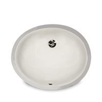 Nantucket Sinks UM-13x10-B 13-Inch by 10-Inch Oval Ceramic Undermount Vanity Sink, Bisque